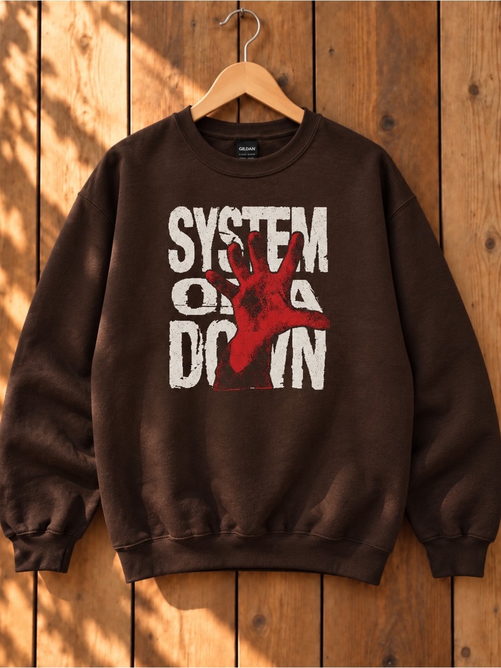 System of a Down Graphic Sweatshirt Dark Brown Unisex